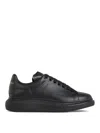 Alexander Mcqueen Oversize Leather Low-top Sneakers In Black