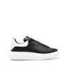 Alexander Mcqueen Black Low Top Sneakers With Logo Lettering On The Tongue In Leather Man In Black