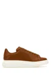 Alexander Mcqueen Caramel Leather Sneakers With Caramel Leather Heel In Faggio