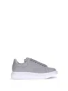 Alexander Mcqueen Cool Grey Dumbo Grain Leather Low-top Sneakers In Gray