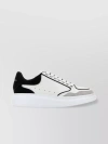 ALEXANDER MCQUEEN SNEAKERS LEATHER RUBBER SOLE TWO-TONE PERFORATED CONTRAST HEEL