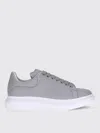 Alexander Mcqueen Leather Platform Sneakers Added Height In Gray