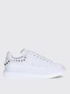 Alexander Mcqueen White Leather Sneakers With White Leather Heel In White
