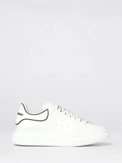 Alexander Mcqueen Chunky Leather Sneakers Featuring Perforated Profiles In White