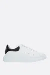 Alexander Mcqueen White Leather Sneakers With Black Leather Heel In White