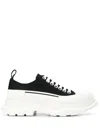 Alexander Mcqueen Black Canvas Tread Slick Sneakers In Multi