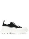 Alexander Mcqueen Black Canvas Tread Slick Sneakers In Multi
