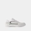 Alexander Mcqueen White Canvas And Leather Plimsoll Sneakers In White