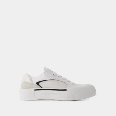 ALEXANDER MCQUEEN SNEAKERS OVERSIZED - ALEXANDER MCQUEEN - CUIR - BLANC/NOIR