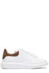 Alexander Mcqueen White Low-top Sneakers With Chunky Sole And Contrasting Heel Tab In Leather Man In Brown