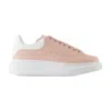 Alexander Mcqueen Pink Leather Sneakers With Light White Leather Heel