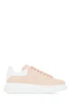 Alexander Mcqueen Pink Leather Sneakers With Light White Leather Heel In Pink