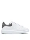 Alexander Mcqueen White Oversize Sneakers With Flat Laces And Contrasting Heel With Logo Lettering In Leather Man In Multi