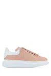 Alexander Mcqueen Pink Leather Sneakers With Light White Leather Heel In Pink