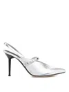 Alexander Mcqueen Metallic Leather Pumps Studded Detail In Silver