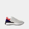 Alexander Mcqueen Sprint Runner Sneakers -  - Calfskin - Grey In Grey