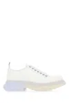 Alexander Mcqueen White Canvas Tread Slick Sneakers In White