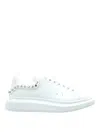 Alexander Mcqueen White Leather Sneakers With White Leather Heel In White