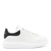 Alexander Mcqueen White Leather Sneakers With Black Suede Heel In White