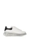 Alexander Mcqueen Suede-trimmed Leather Exaggerated-sole Sneakers In White