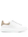 Alexander Mcqueen White Low-top Sneakers With Chunky Sole And Contrasting Heel Tab In Leather Man In White