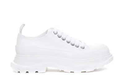 Alexander Mcqueen Tread Slick Canvas Exaggerated-sole Trainers In White
