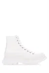 Alexander Mcqueen 45mm Tread Slick Canvas Combat Boots In White