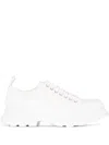 Alexander Mcqueen Tread Slick Canvas Exaggerated-sole Sneakers In White