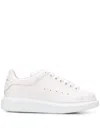 Alexander Mcqueen White Sneakers With Logo Patch On The Tongue And Embossed Logo On The Heel In Leat In Multicolor