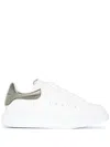 Alexander Mcqueen White Oversize Sneakers With Snake Print On The Heel In Leather Woman In White/blk Pearl 163