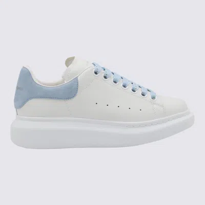 ALEXANDER MCQUEEN ALEXANDER MCQUEEN WHITE AND LIGHT BLUE LEATHER SNEAKERS