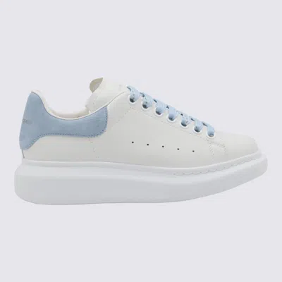 ALEXANDER MCQUEEN ALEXANDER MCQUEEN WHITE AND LIGHT BLUE LEATHER SNEAKERS