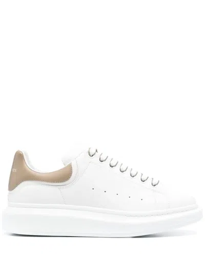 Alexander Mcqueen White Low-top Sneakers With Chunky Sole And Contrasting Heel Tab In Leather Man
