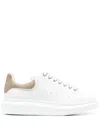 Alexander Mcqueen Crocodile Oversized Sneakers In White/stone