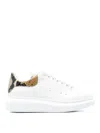 Alexander Mcqueen Oversized Snake Printed Leather Sneakers In White