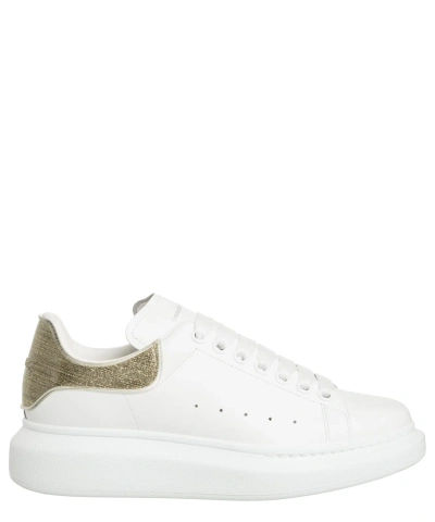 Pre-owned Alexander Mcqueen Sneakers Women Oversize 733010wicyk9075 White - Gold Leather