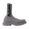 Alexander Mcqueen Sock Boots In Grey In Gray