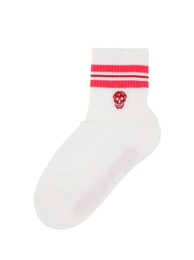 Alexander Mcqueen Socks In White/pink