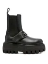 Alexander Mcqueen Ankle Boots With Buckle And Chunky Sole In Black