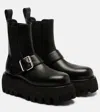 Alexander Mcqueen Ankle Boots With Buckle And Chunky Sole In Multi