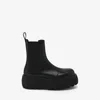Alexander Mcqueen Black Glossy Leather Ankle Boots With Tank Sole In Black