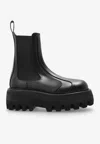 Alexander Mcqueen Leather Boots In Black