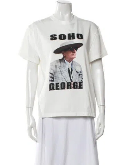 Pre-owned Alexander Mcqueen Soho Edition 11/50 Graphic Print T-shirt In White