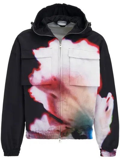 Alexander Mcqueen Alexander Mc Queen Floral Print Windbreaker Jacket In Multicolour
