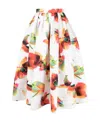 Alexander Mcqueen Solarised Orchid-print Cotton Midi Skirt In Multi