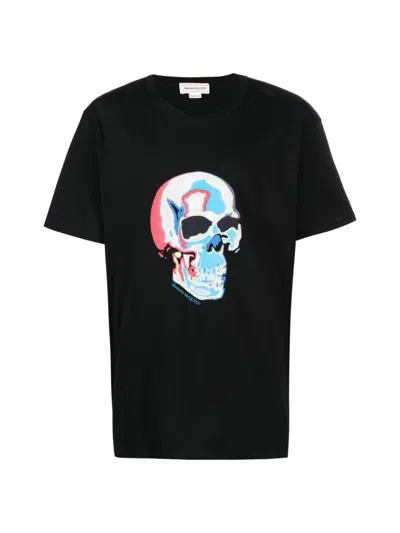 ALEXANDER MCQUEEN ALEXANDER MCQUEEN SOLARISED SKULL LOGO T-SHIRT