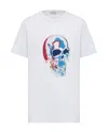 Alexander Mcqueen Solarized Skull Printed Cotton T-shirt In White