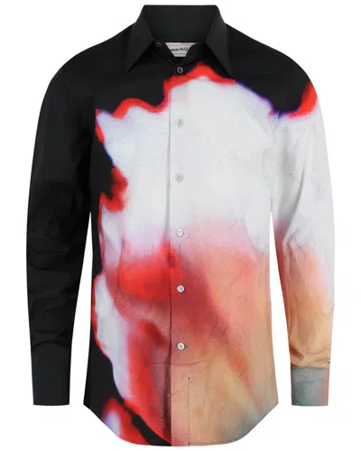 Alexander Mcqueen Solarized Floral Print Button Up Shirt In Multi