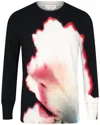 Alexander Mcqueen Solarized Flower-print Pullover Sweater In Black