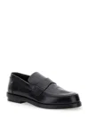 Alexander Mcqueen Black Slip-on Loafers In Leather Man In Black